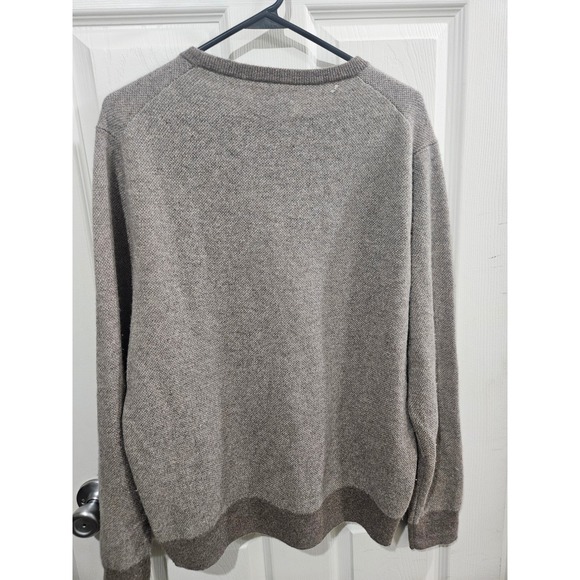 J.Crew 100% Cashmere Sweater Large Taupe Brown Birds Eye Knit Crewneck FLAWED - Picture 6 of 6